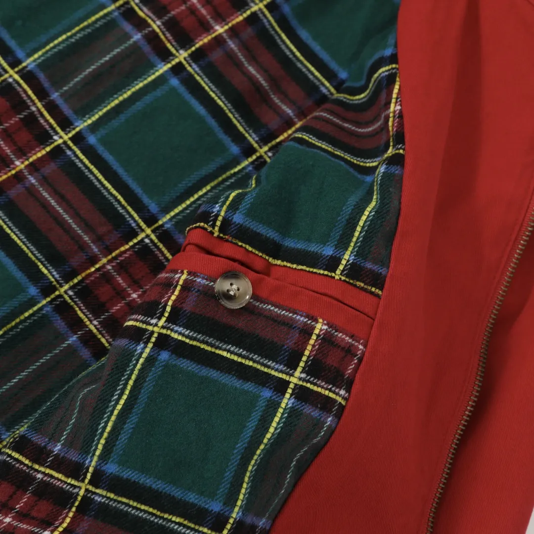 P360 #R43 Ralph Lauren/Ralph Lauren American vintage classic lapel old cadre retro jacket, thickened in autumn and winter, woolen lining, classic design, timeless classic, thick cotton fabric, showing a sense of vintage, collar and cuffs colorful plaid embellishment, looks good on both men and women, comfortable and comfortable, focuses on relaxed retro YYDS, one for each man and woman, an indispensable piece for autumn and winter, the hottest jacket at the moment The 100% cotton twill is thick and thick, and the pure cotton colorful plaid lining is distinguished by digital printing in the market. Exquisite embroidery. The Harrington jacket has a loose fit, is short and fat, and is super versatile. It is clean-fitting and is perfect for men and women!   Color: Khaki Navy Red Black Size: S/M/L/XL Length: 68 70 72 74 Sleeve Length: 63 64 65 66 Shoulder Width: 51 52 53 54 Bust: 126 130 134 138
